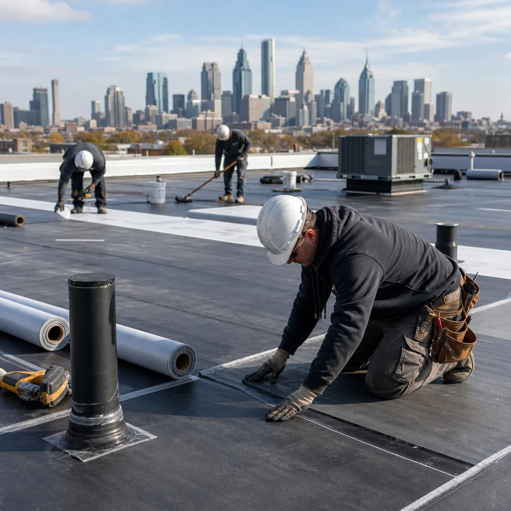 Expert Flat Roofing Contractors for PA and NJ Commercial Properties | North Star Roofing -